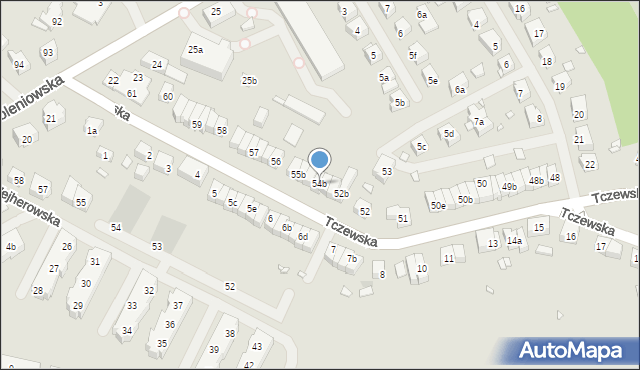 Szczecin, Tczewska, 54b, mapa Szczecina