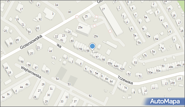Szczecin, Tczewska, 57b, mapa Szczecina