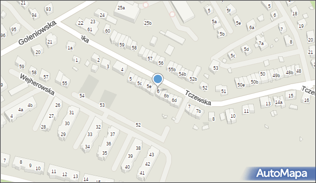 Szczecin, Tczewska, 6, mapa Szczecina