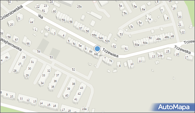 Szczecin, Tczewska, 6e, mapa Szczecina