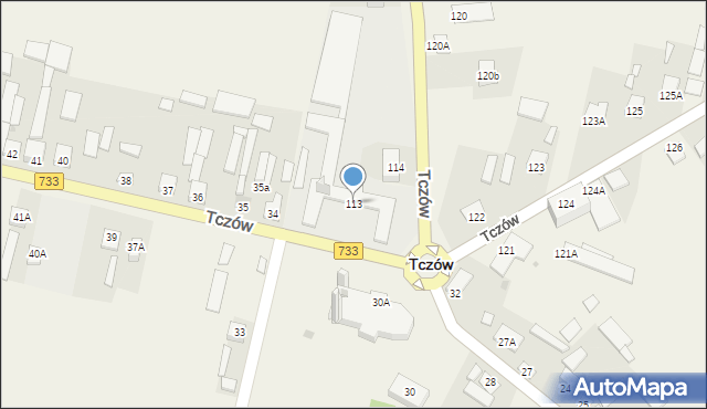 Tczów, Tczów, 113, mapa Tczów