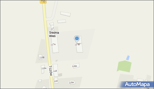 Tczów, Tczów, 117B, mapa Tczów