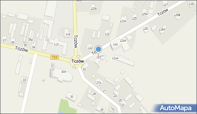Tczów, Tczów, 121, mapa Tczów