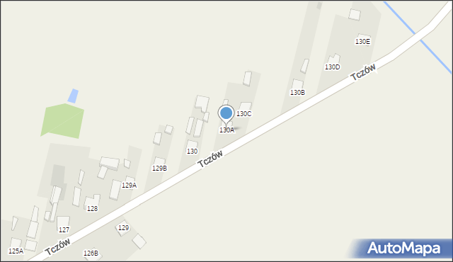 Tczów, Tczów, 130A, mapa Tczów