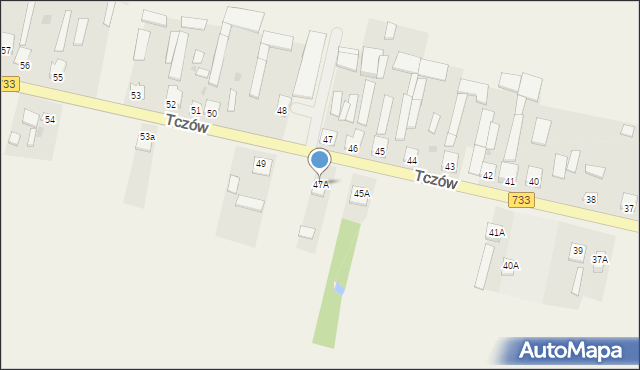 Tczów, Tczów, 47A, mapa Tczów
