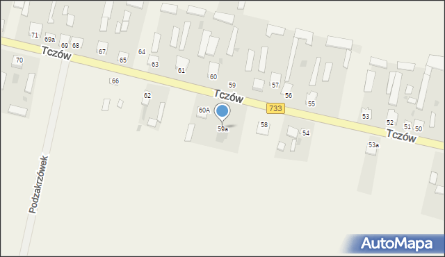 Tczów, Tczów, 59a, mapa Tczów