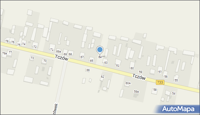 Tczów, Tczów, 64, mapa Tczów
