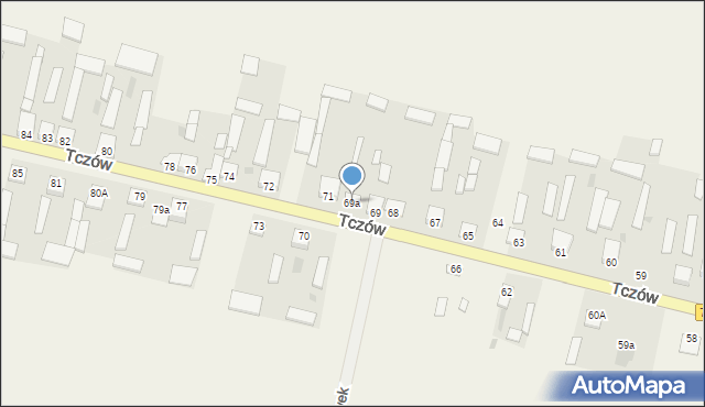 Tczów, Tczów, 69a, mapa Tczów