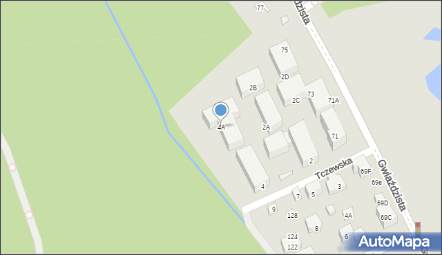Warszawa, Tczewska, 4A, mapa Warszawy