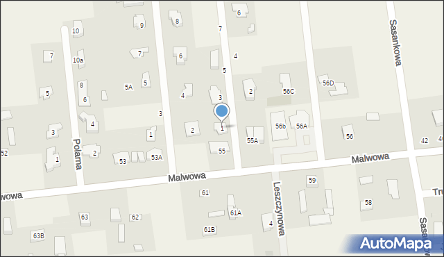 Abramowice Prywatne, Tęczowa, 1, mapa Abramowice Prywatne