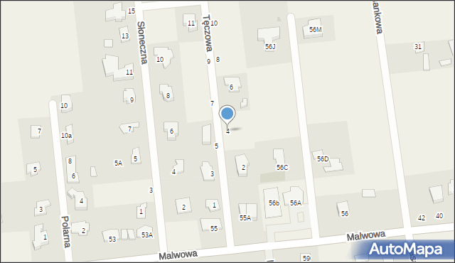 Abramowice Prywatne, Tęczowa, 4, mapa Abramowice Prywatne