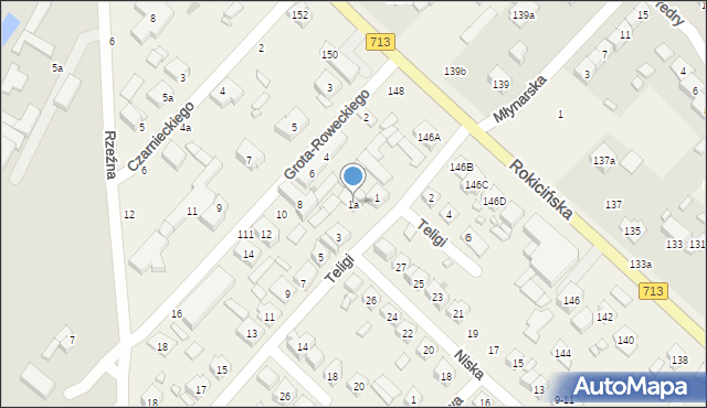 Andrespol, Teligi Leonida, 1a, mapa Andrespol