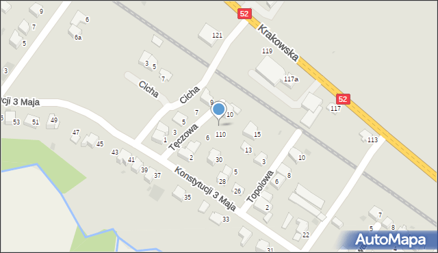 Andrychów, Tęczowa, 8, mapa Andrychów