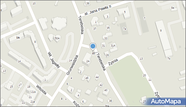 Biała Podlaska, Terebelska, 48, mapa Białej Podlaskiej