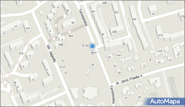 Biała Podlaska, Terebelska, 52, mapa Białej Podlaskiej