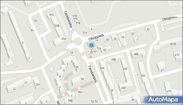 Biała Podlaska, Terebelska, 53, mapa Białej Podlaskiej