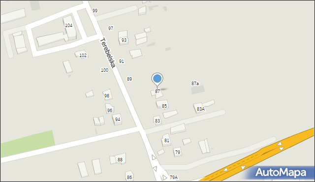 Biała Podlaska, Terebelska, 87, mapa Białej Podlaskiej