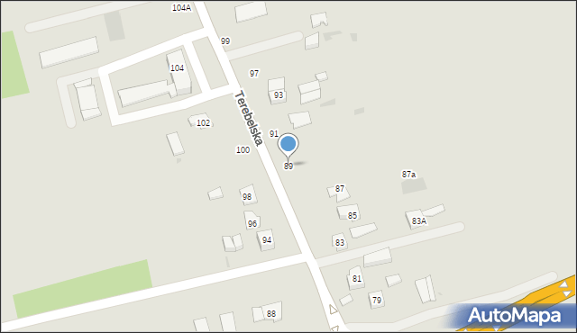 Biała Podlaska, Terebelska, 89, mapa Białej Podlaskiej