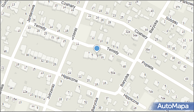 Białe Błota, Temidy, 3, mapa Białe Błota
