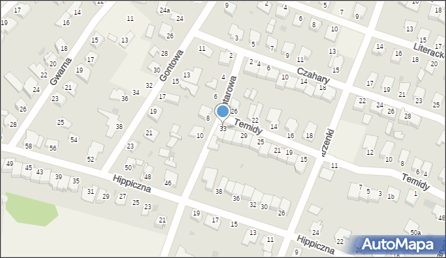 Białe Błota, Temidy, 33, mapa Białe Błota