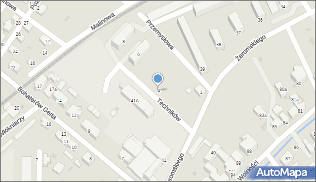 Bielawa, Techników, 4, mapa Bielawa