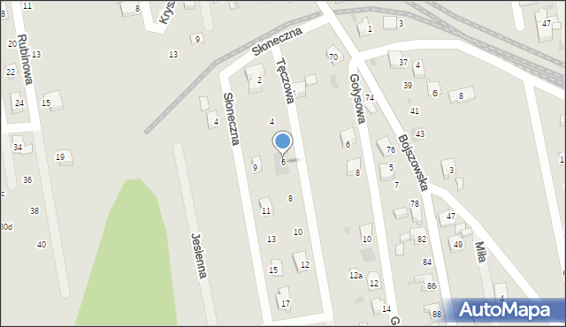 Bieruń, Tęczowa, 6, mapa Bieruń