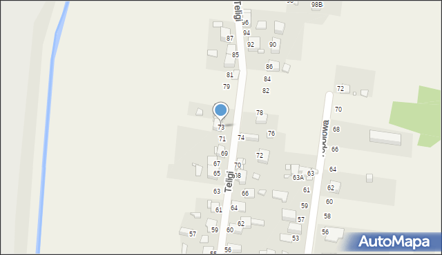Bobrowniki, Teligi, 73, mapa Bobrowniki