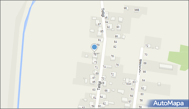 Bobrowniki, Teligi, 75, mapa Bobrowniki