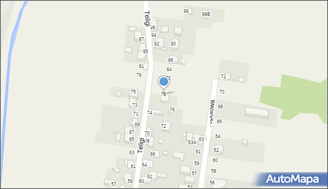 Bobrowniki, Teligi, 78, mapa Bobrowniki