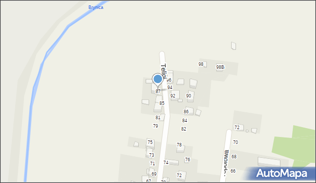 Bobrowniki, Teligi, 87, mapa Bobrowniki