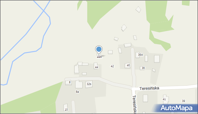 Borki, Teresińska, 44A, mapa Borki
