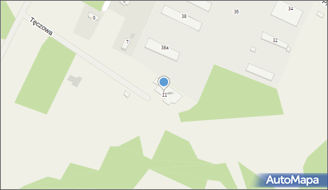 Brzeziny, Tęczowa, 11, mapa Brzeziny