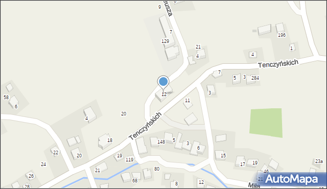 Brzoskwinia, Tenczyńskich, 12, mapa Brzoskwinia