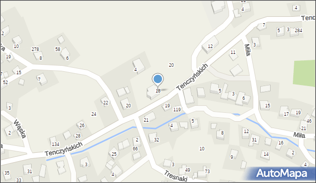 Brzoskwinia, Tenczyńskich, 18, mapa Brzoskwinia