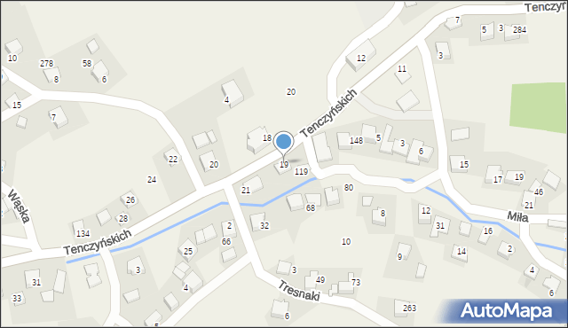 Brzoskwinia, Tenczyńskich, 19, mapa Brzoskwinia