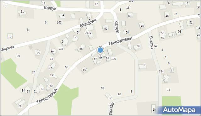 Brzoskwinia, Tenczyńskich, 65, mapa Brzoskwinia