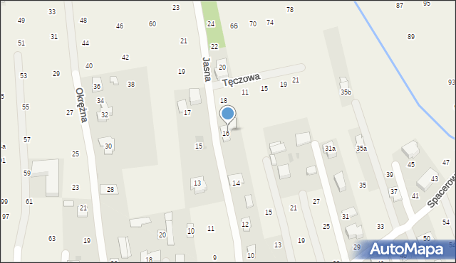 Brzozówka, Tęczowa, 16, mapa Brzozówka