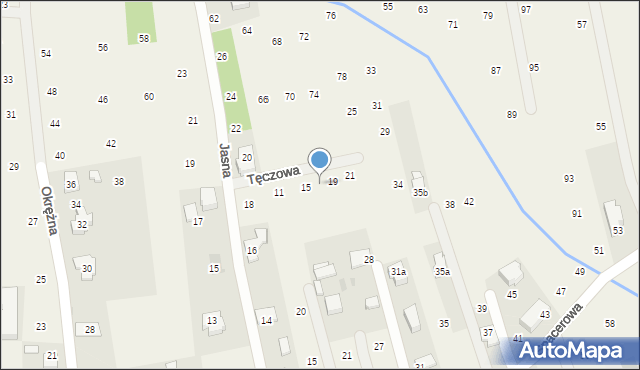 Brzozówka, Tęczowa, 17, mapa Brzozówka