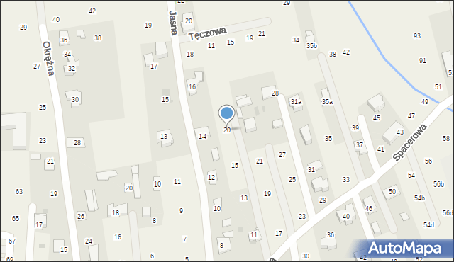 Brzozówka, Tęczowa, 20, mapa Brzozówka