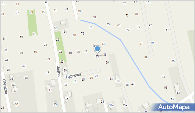 Brzozówka, Tęczowa, 25, mapa Brzozówka