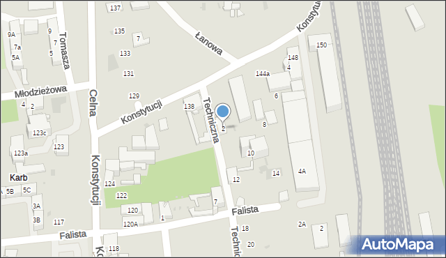 Bytom, Techniczna, 2, mapa Bytomia