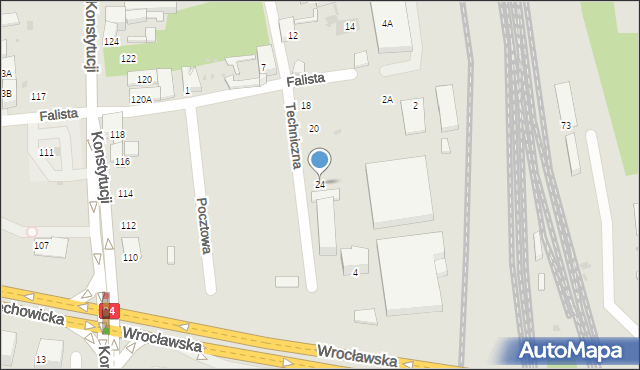 Bytom, Techniczna, 24, mapa Bytomia