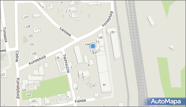 Bytom, Techniczna, 6, mapa Bytomia