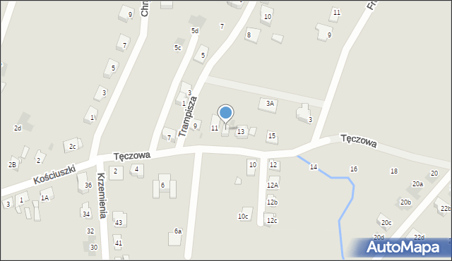 Bytom, Tęczowa, 11a, mapa Bytomia