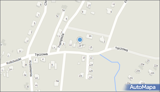 Bytom, Tęczowa, 13, mapa Bytomia