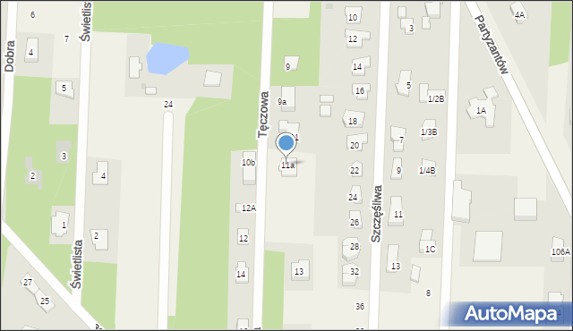 Chotomów, Tęczowa, 11a, mapa Chotomów