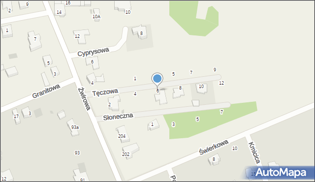 Chwalęcice, Tęczowa, 6, mapa Chwalęcice