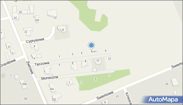 Chwalęcice, Tęczowa, 7, mapa Chwalęcice