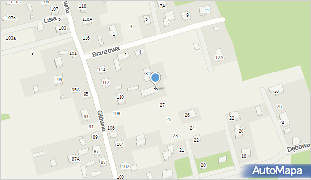 Czachówek, Tęczowa, 29, mapa Czachówek