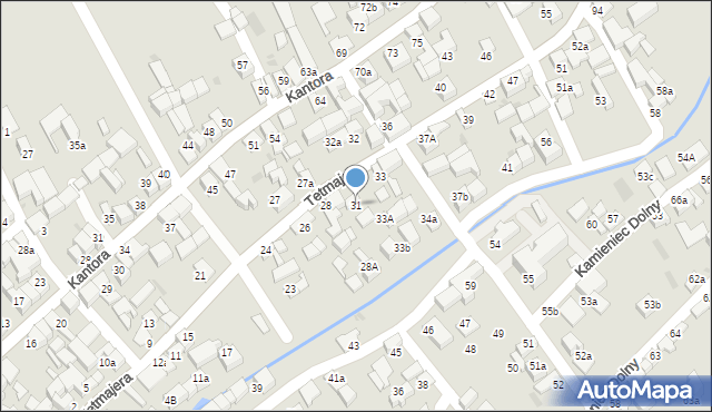 Czarny Dunajec, Tetmajera, 31, mapa Czarny Dunajec